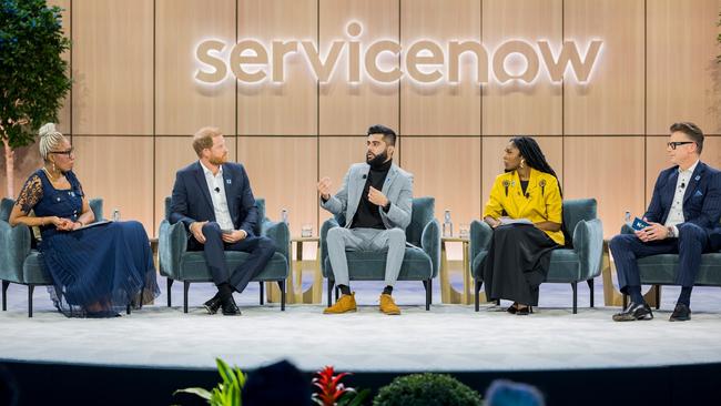 Prince Harry appeared on the panel in Las Vegas. Picture: The Diana Award/Facebook