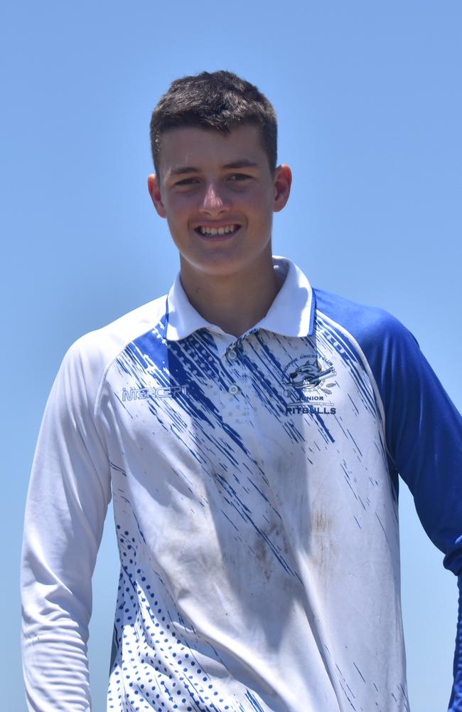 Proserpine U15s cricketer Grady Turner scores 101* in the Mackay Cricket Association competition, October 23, 2021. Picture: Matthew Forrest