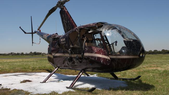 Geoffrey Edelsten lost control of his helicopter at Moorabbin Airport on first solo attempt at flying and crashed.