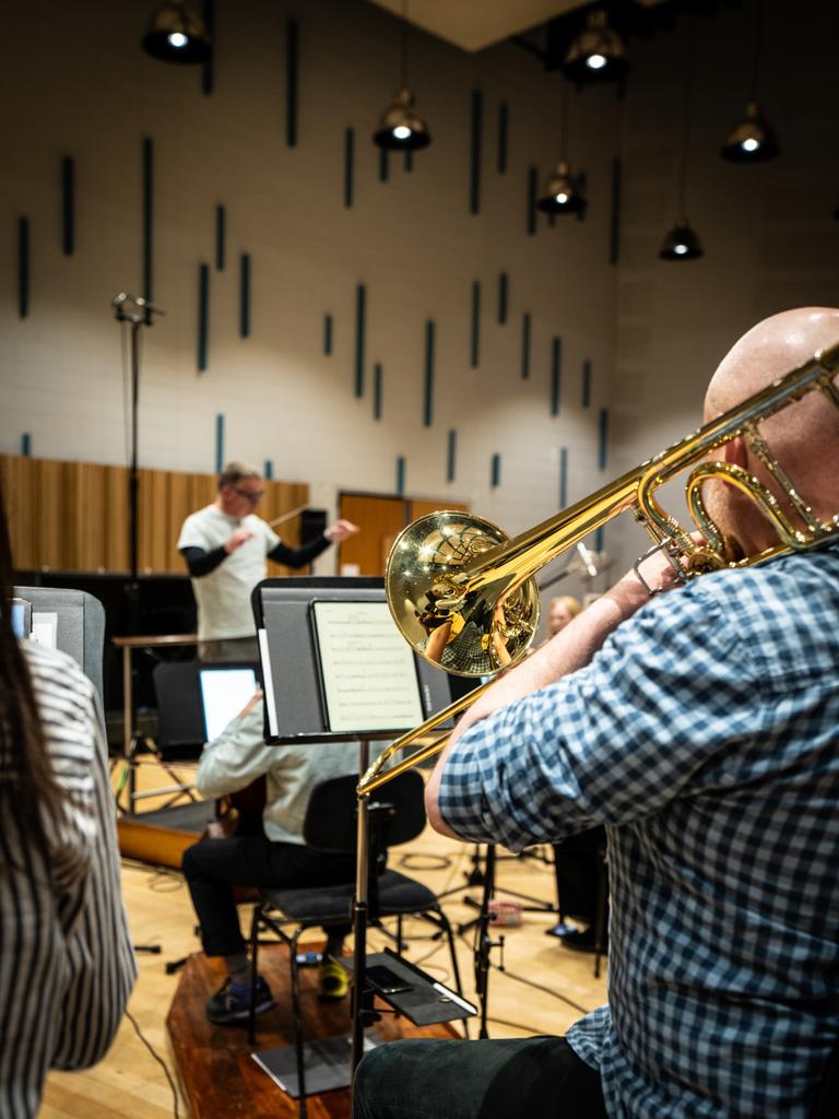 The Tasmanian Symphony Orchestra is now using iPads instead of sheet music. Picture Caleb Miller.