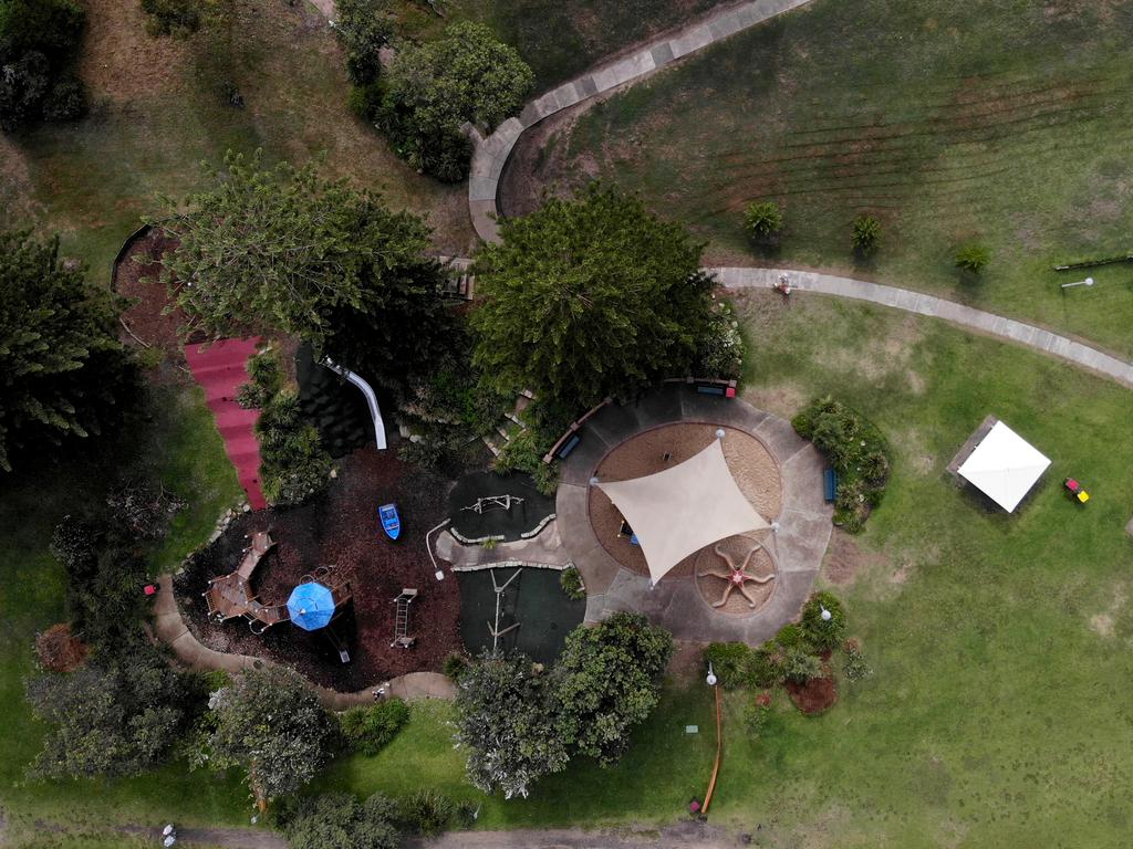 A deserted playground near Bronte beach after being shut down by the government to prevent social spreading of the virus. Picture: Toby Zerna