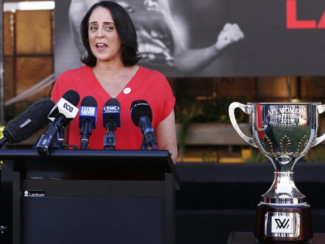 AFL Head of Women's Football Nicole Livingstone says all 18 clubs could have women’s teams by 2023. Picture: AAP