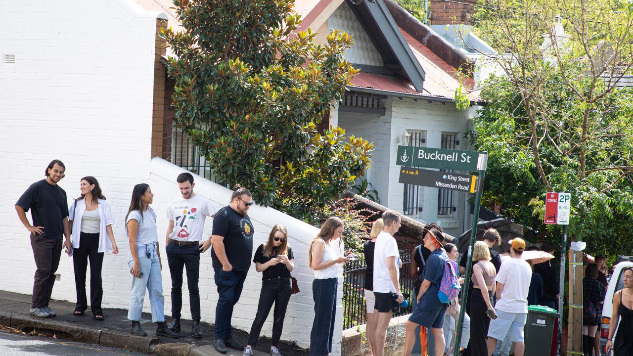 Property viewings have lines around the block amid the rental crisis. Picture: Chris Pavlich/The Australian