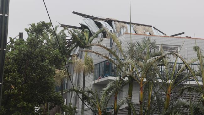 Gold Coast battered by Cyclone Alfred, as it made land. Picture Glenn Hampson