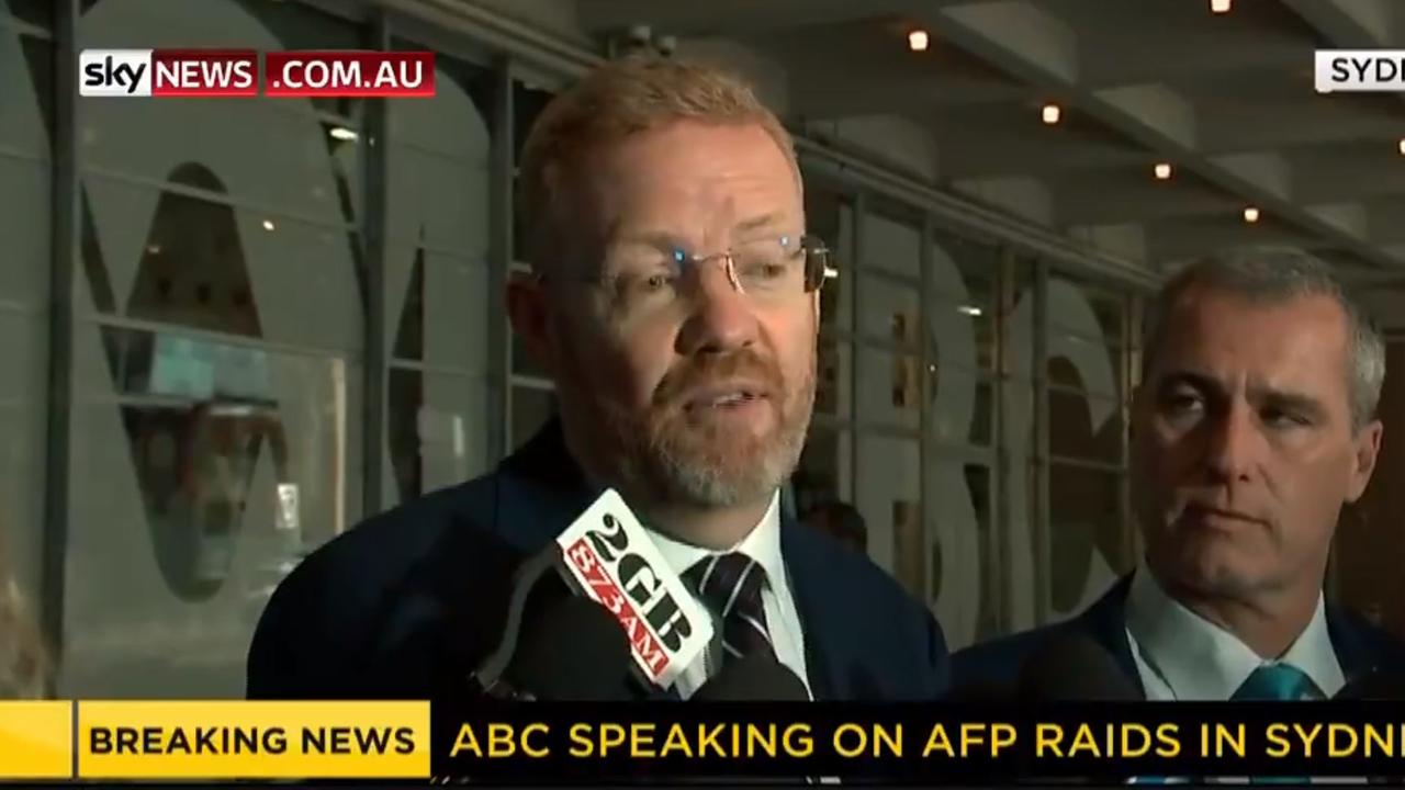 Craig McMurtrie addresses the media about the AFP raids on the ABC.