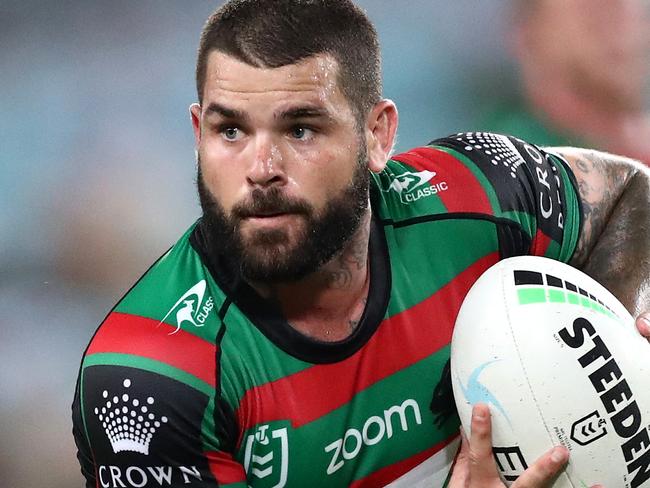 SYDNEY, AUSTRALIA - APRIL 08:  Adam Reynolds of the Rabbitohs runs the ball during the round five NRL match between the South Sydney Rabbitohs and the Brisbane Broncos at Stadium Australia on April 08, 2021, in Sydney, Australia. (Photo by Mark Metcalfe/Getty Images)