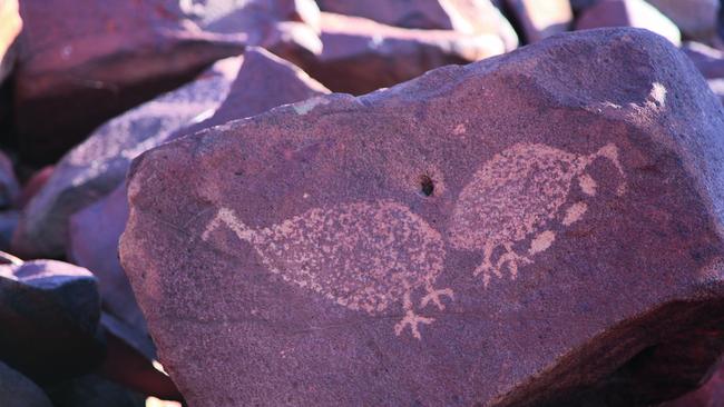 Aboriginal rock art on WA’s Burrup Peninsula.