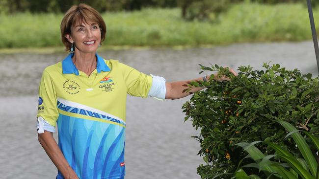 Donelle Coulter, a volunteer for the games, at home at Clear Island Waters before heading to work. Picture Glenn Hampson