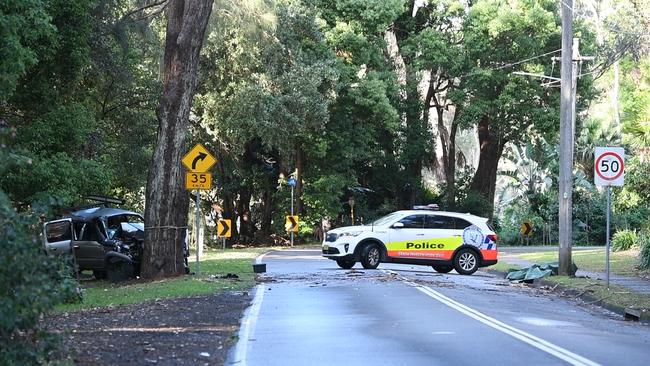 The road remained closed as investigations began. Picture: Monique Harmer