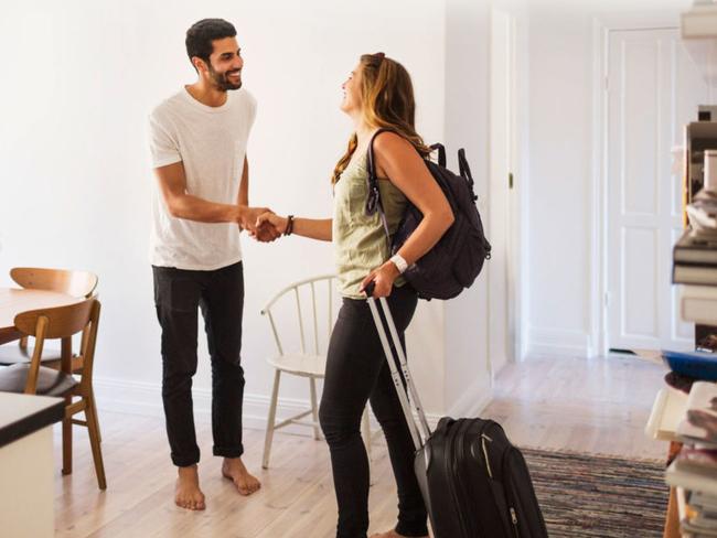 airbnb couple in airbnb house