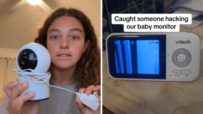 The Queensland mum was terrified when she noticed her baby monitor moving. Source: edenthomson__/TikTok