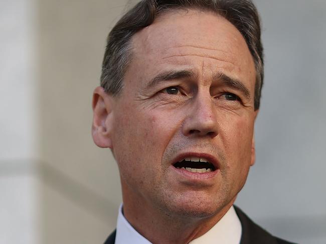 CANBERRA, AUSTRALIA - NewsWire Photos, AUGUST 19, 2021: Greg Hunt at a press conference at Parliament House. Picture: NCA NewsWire/Gary Ramage