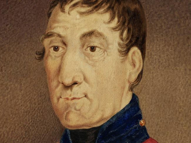 Travel - Lachlan Macquarie - Portrait of NSW Governor Lachlan Macquarie, 1822, Watercolour by Richard Read Snr. Pic State Library of NSW