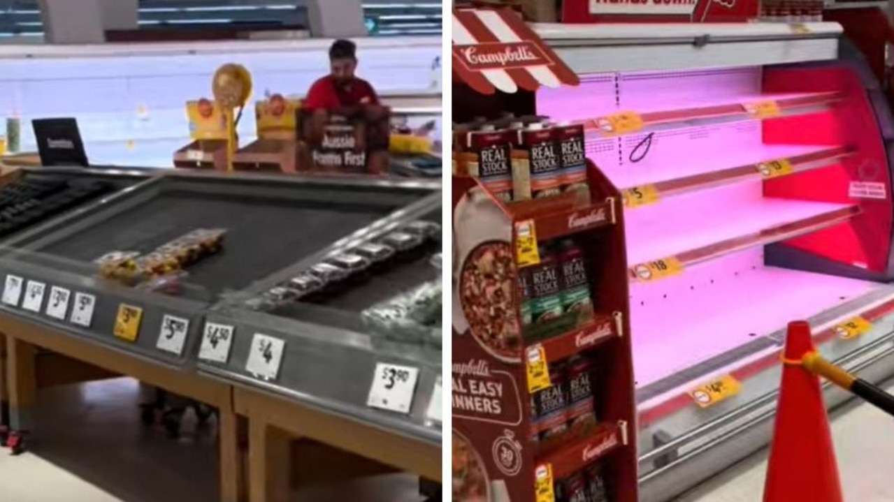 ‘No food coming in’: Supermarket shelves bare