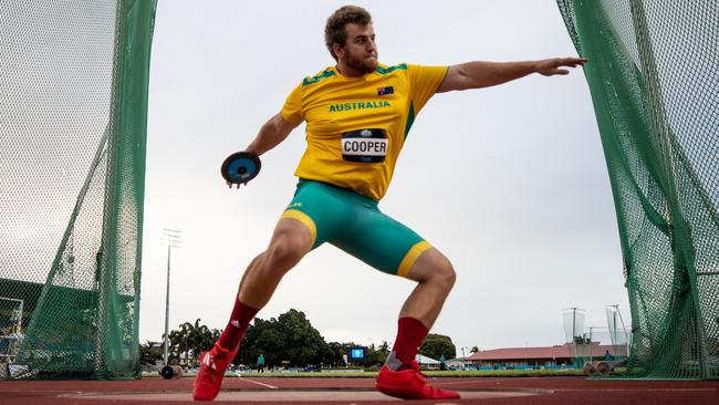 Mitchell Cooper in action at the Oceania Athletics Championships in Townsville. Photo: Casey Sims
