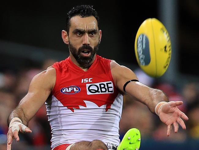 Sydney Swans host Hawthorn Hawks in round 16 of the AFL at ANZ Stadium in Sydney tonight. Adam Goodes kicks.