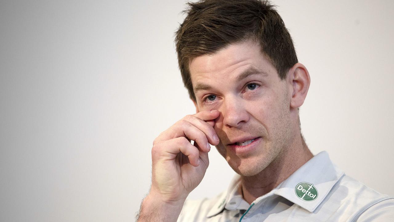 Tim Paine stepped down as Australian men's Test Cricket Captain at Hobart. Picture: Chris Kidd