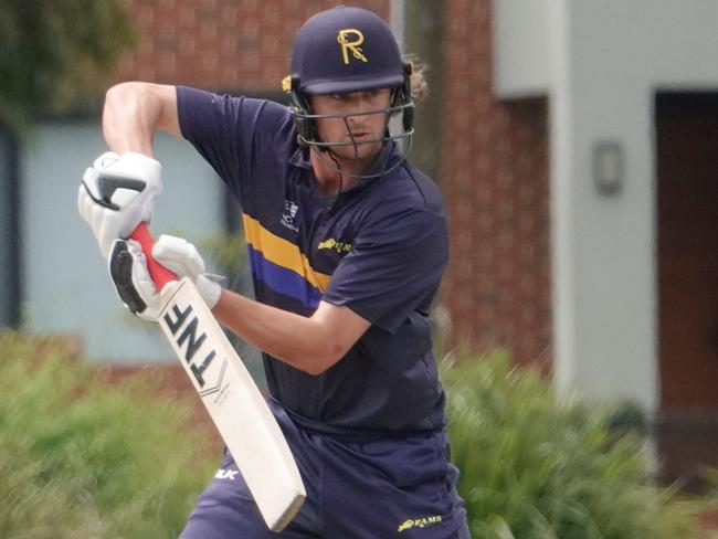 Premier Cricket 2023-24: Richmond v Ringwood at Central Reserve. Ringwood batter Lachlan Bangs. Picture: Valeriu Campan