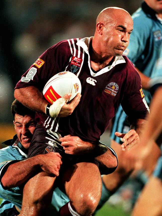 Jason Hetherington in action for the Maroons.