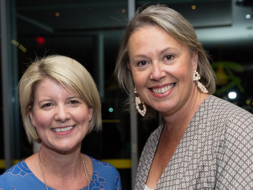 Natasha Stott Despoja and Sheryl Mascolo at RBar @ Regattas for a pre-show function ahead of State Theatre Company’s opening of After Dinner. Picture: Sia Duff