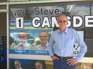 GRAND OPENING: Steve Cansdell outside his new campaign office in Prince St, Grafton. Picture: Tim Jarrett