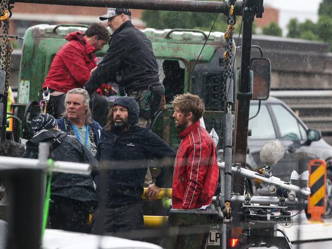 Gosling seen on-set of The Fall Guy in January. Picture: Daily Telegraph/ Gaye Gerard