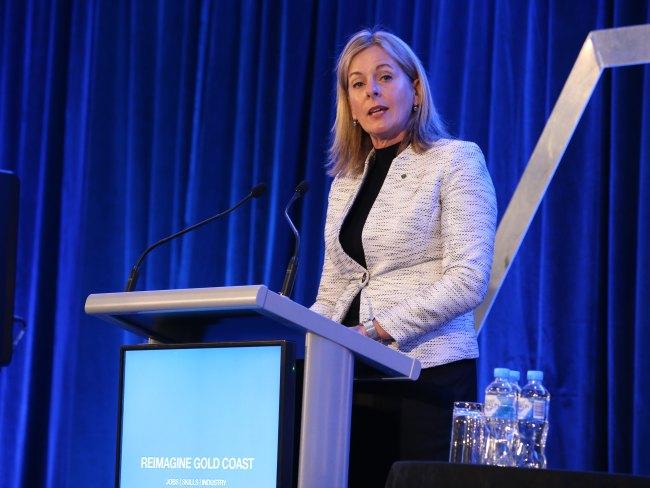 Moncrieff MP Angie Bell, addresses the Reimagine Gold Coast Forum. Picture: Glenn Hampson