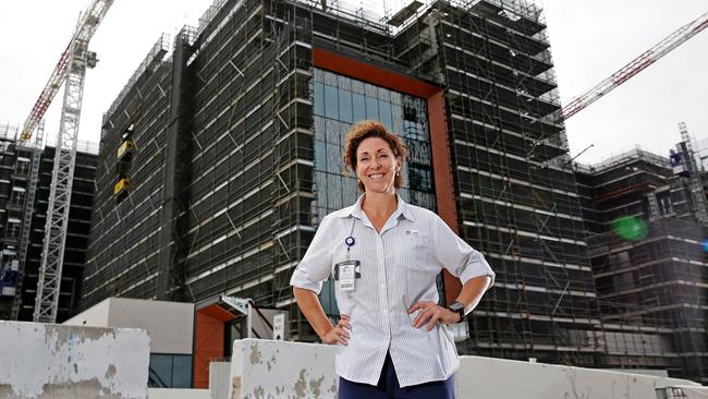 Manly Hospital Nursing Unit Manager Joanne Watts at the Northern Beaches Hospital construction site at Frenchs Forest. Picture: Troy Snook