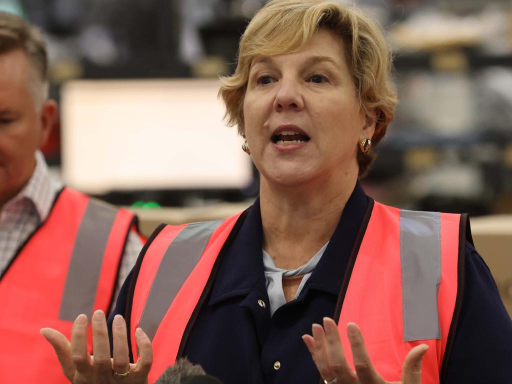 Tesla chair Robyn Denholm addressed the National Press Club in Canberra on Wednesday. Picture: NCA NewsWire / David Swift