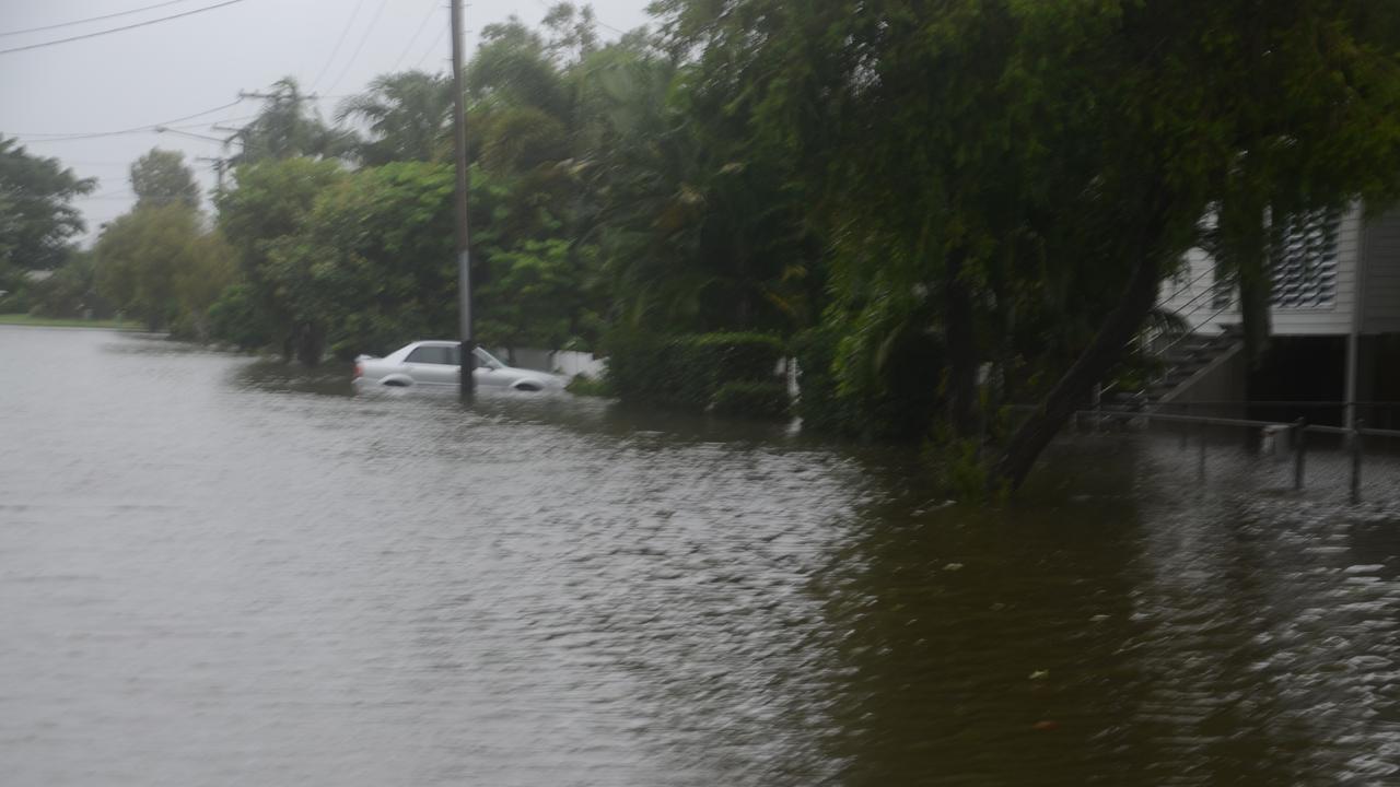 People living in Sherriff St in Hermit Park have been evacuated. Photo: Chris Lees