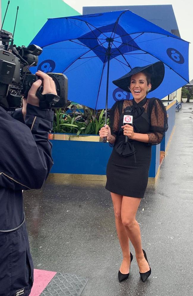 Georgia Love working as a Network Ten reporter. Picture: Instagram