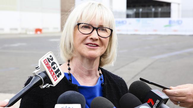 Delighted ... Sydney Airport managing director and CEO, Kerrie Mather, is happy with the deal struck with Qantas. Picture: Justin Lloyd/News Corp Australia