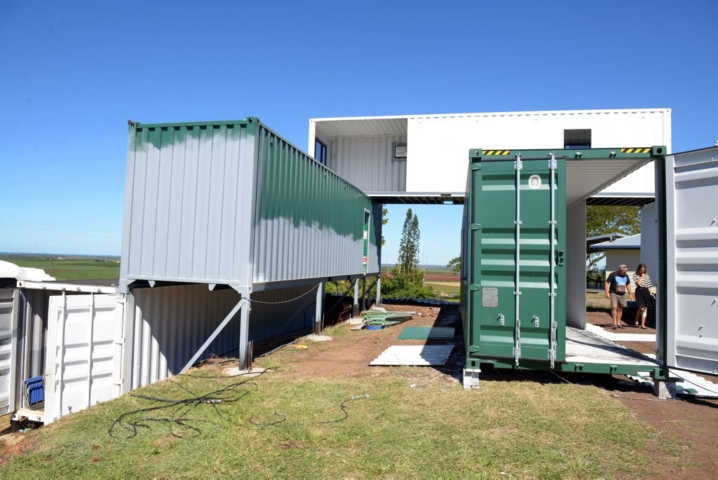 GRAND DESIGN: Phil Murphy is building a unique house on The Hummock out of shipping containers. Photo taken on 27 April 2015. Photo: Max Fleet / NewsMail. Picture: Max Fleet