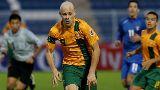 Dylan Tombides playing for Australia at the AFC under 22 championship in 2014.