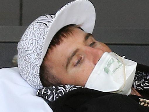 A man suspected of having the Ebola Virus arrives at the Emergency department of the Gold Coast University Hospital. Picture Glenn Hampson