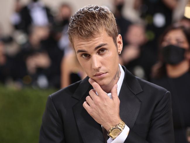 Justin Bieber at the Met Gala, wearing Drew House. Picture: Getty Images