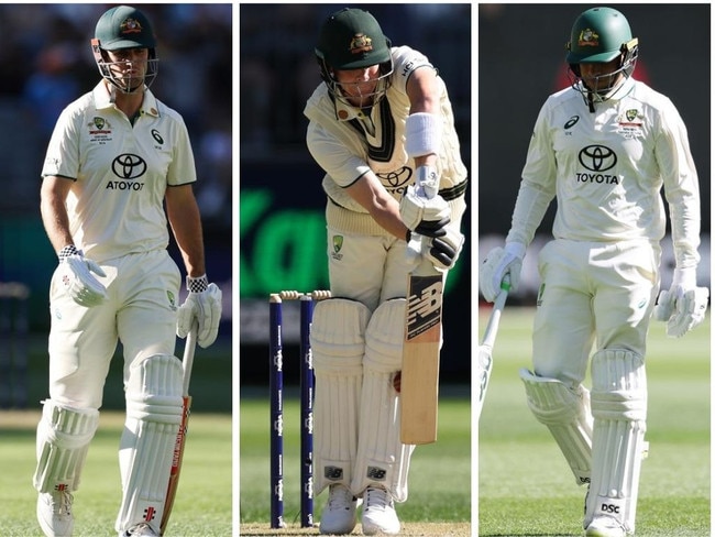 Mitch Marsh, Steve Smith and Usman Khawaja all fell cheaply. Photos: Getty Images