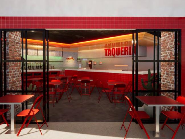 An artist's impression of the new Cartel Del Taco at New Farm