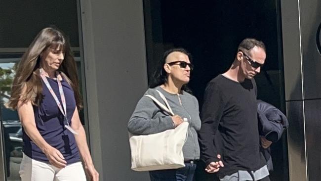 Juanita Appo (centre) leaving the Southport courthouse after being sentenced for her role in a brazen assault in Surfers Paradise. Picture: Jessica Paul