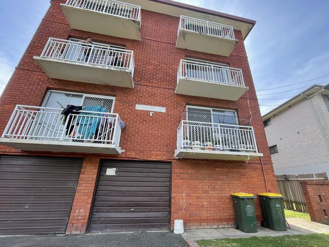 A boy fell from the second floor balcony on the right of this apartment block at Crawford St, Berala.