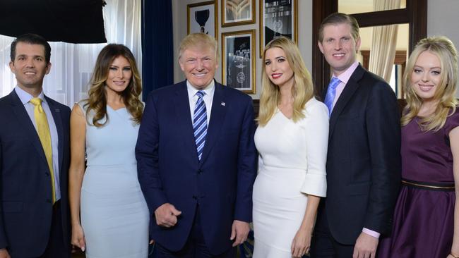 Ivanka Trump (third from right) won’t campaign with her father this time round. Picture: Getty Images