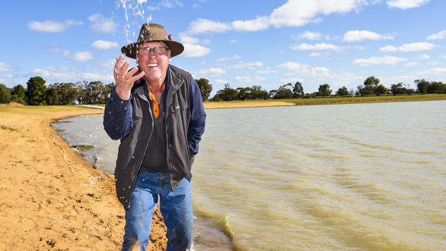 Patchewollock farmer Simon Grigg having fun at the Ouyen Lake. Photo: DANNIKA BONSER