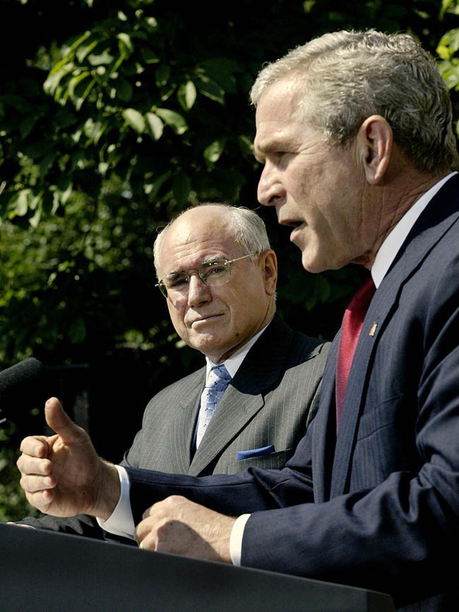 Howard with US president George W. Bush in 2004.