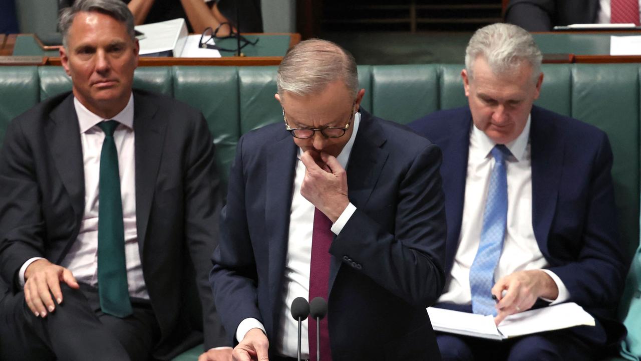 Prime Minister Anthony Albanese has seen his first big fall as PM. Picture: DAVID GRAY / AFP