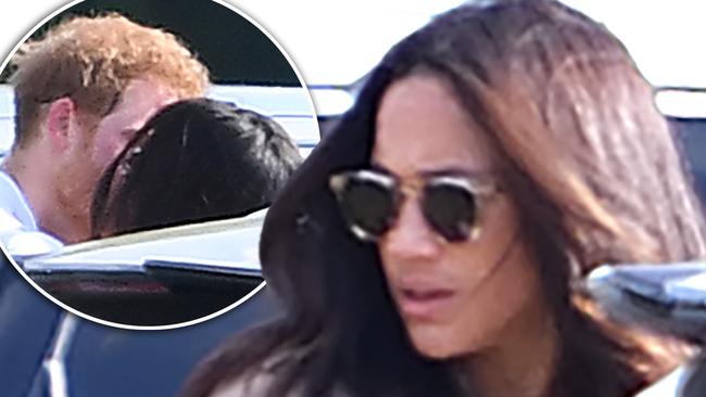 Meghan Markle watches Prince Harry play in the Audi Polo Challenge. Photo credit: James Whatling / MEGA