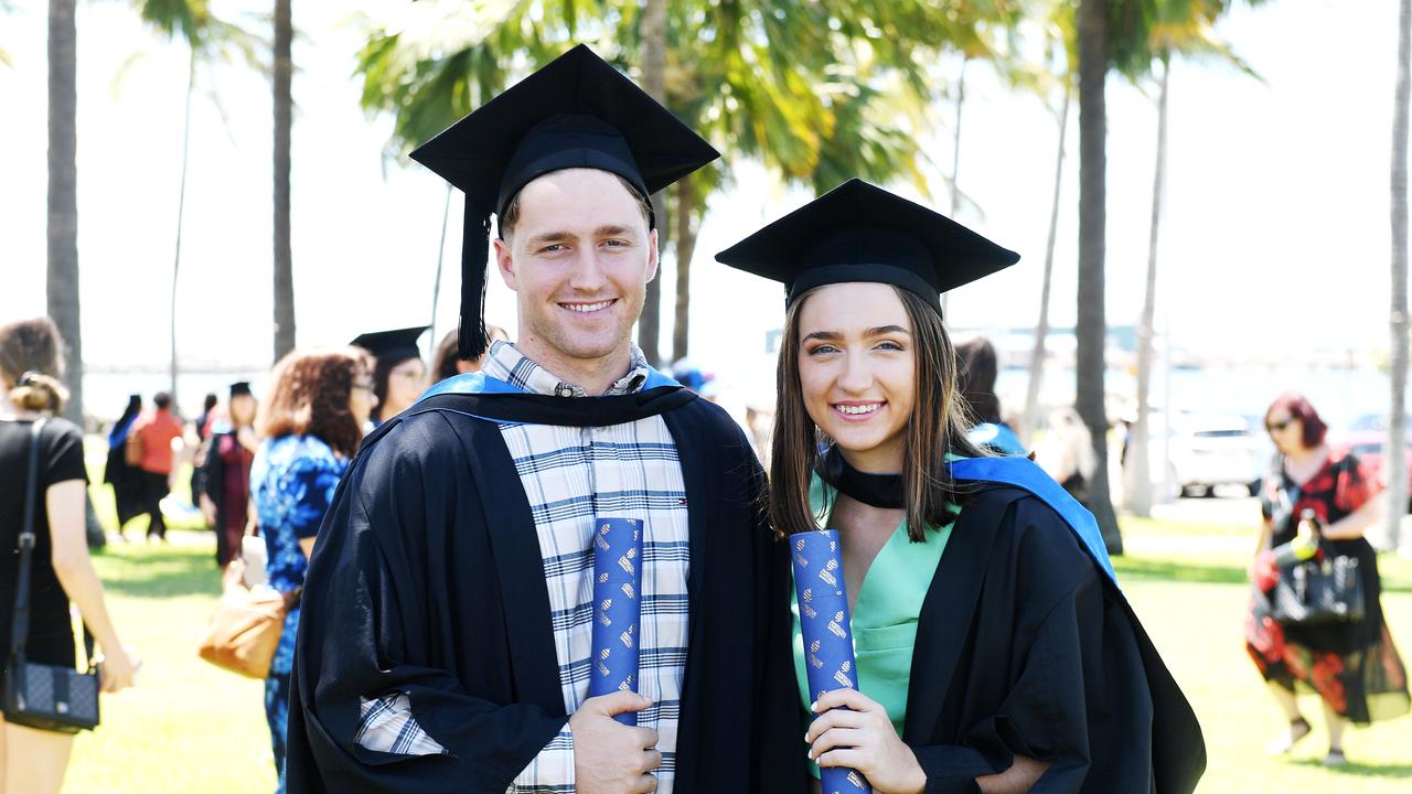 Matthew Eggins and Liberty Eggins at the James Cook University 2023 Graduation. Picture: Shae Beplate.