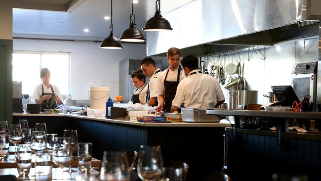 The open kitchen helps add a touch of theatre to the dining experience.
