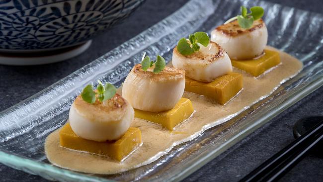 Steamed scallops and pumpkin in miso at Imperial at the Star, The Star Gold Coast