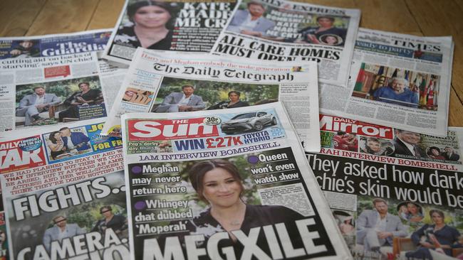 The front pages of the UK papers today. Picture: Getty Images.