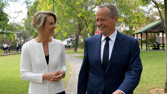 Federal Opposition Leader Bill Shorten (right), with newly announced Labor candidate for Bennelong Kristina Keneally. Photo: AAP